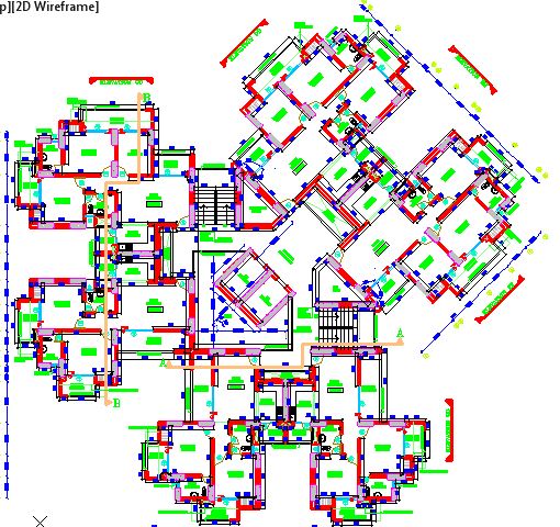 دانلود نقشه (پلان)  آپارتمان بیست طبقه(کد2862)
