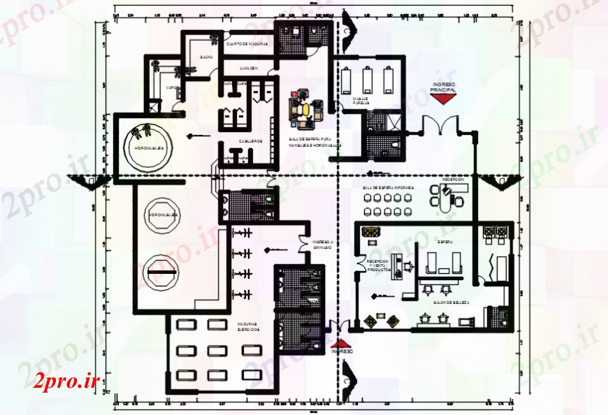 دانلود نقشه جزئیات و طراحی داخلی دفتر بهداشت طرحی باشگاه   (کد100034)