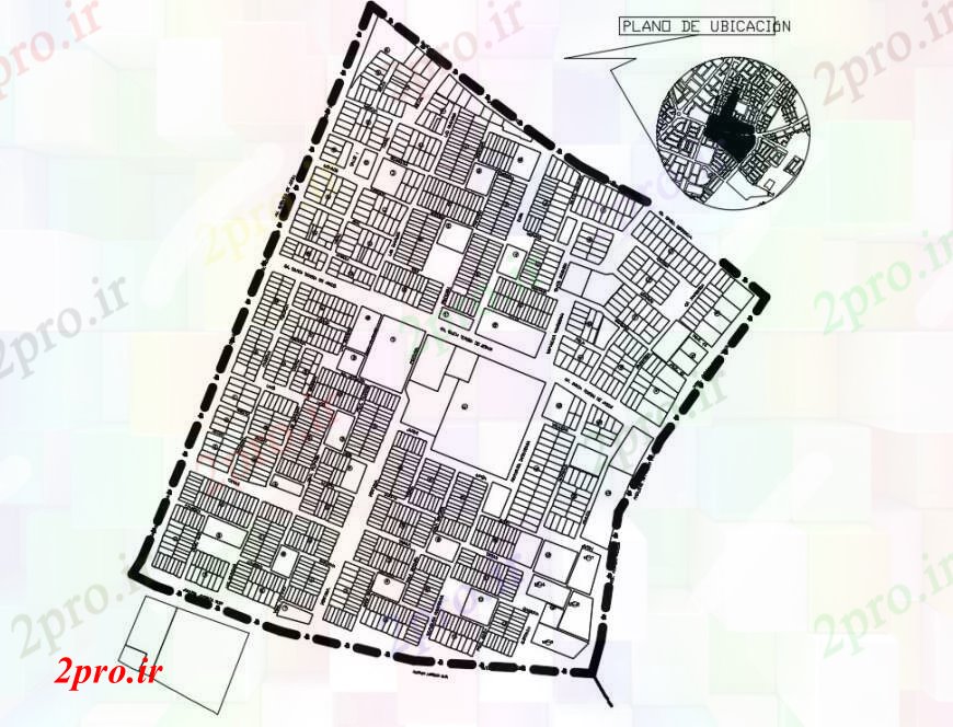دانلود نقشه برنامه ریزی شهری طراحی جزئیات یک برنامه ریزی منطقه  اتوکد دو بعدی    (کد100070)