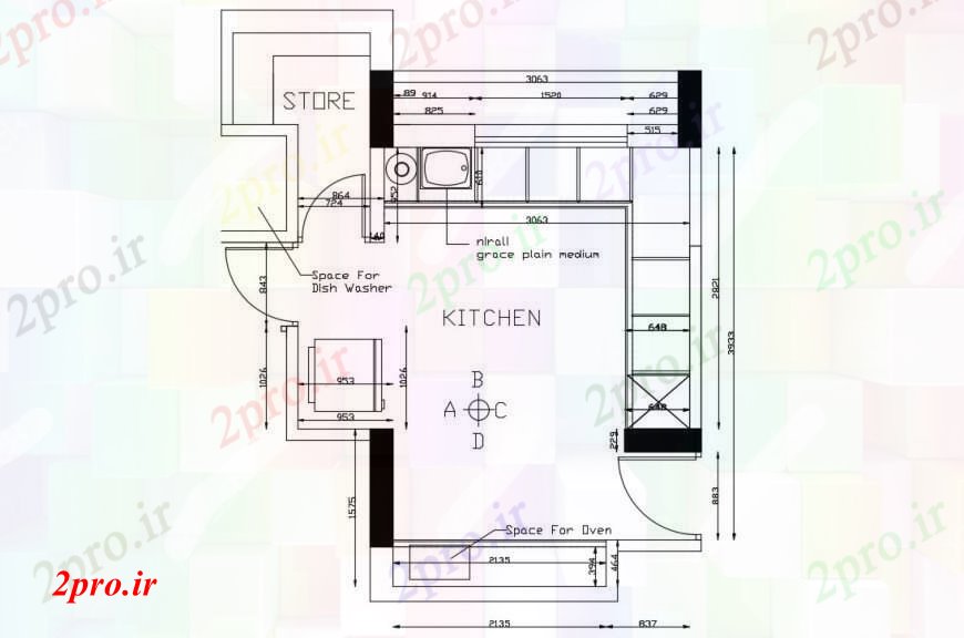 دانلود نقشه جزئیات طراحی ساخت آشپزخانه آشپزخانهجزئیات طرحی در    (کد100096)