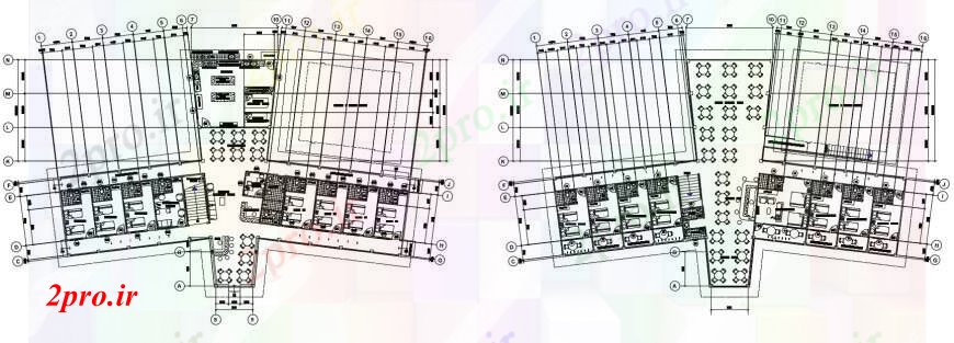 دانلود نقشه هتل - رستوران - اقامتگاه  نقشه های  از هتل طرحی ساختمان طرحی طبقه  اتوکد (کد100104)