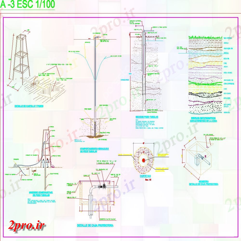 دانلود نقشه جزئیات ساخت و ساز  د طراحی از گیاه ریشه مدفوع   خودرو (کد100117)