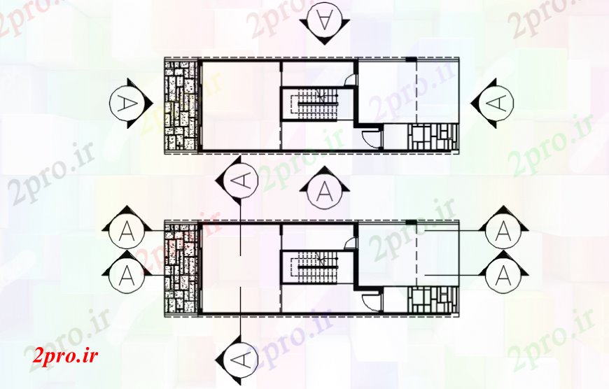 دانلود نقشه مسکونی  ، ویلایی ، آپارتمان  طرحی تراس از یک طراحی  خانه مسکونی (کد100132)