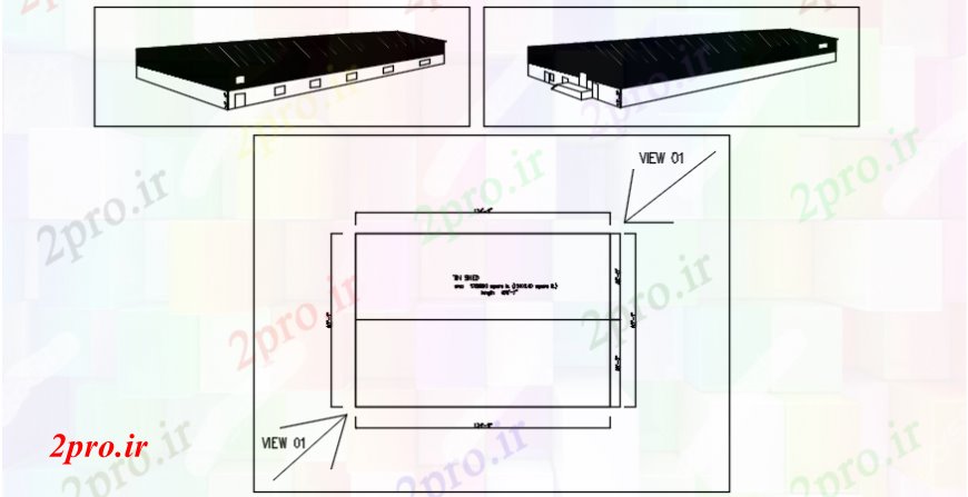 دانلود نقشه کارخانه صنعتی  ، کارگاه PGCL انبار ایزومتریک نما و طرحی های  جزئیات طراحی  (کد100215)