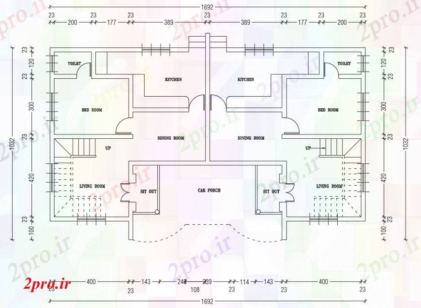 دانلود نقشه مسکونی  ، ویلایی ، آپارتمان  د طراحی  خانه دوقلو   خودرو (کد100263)