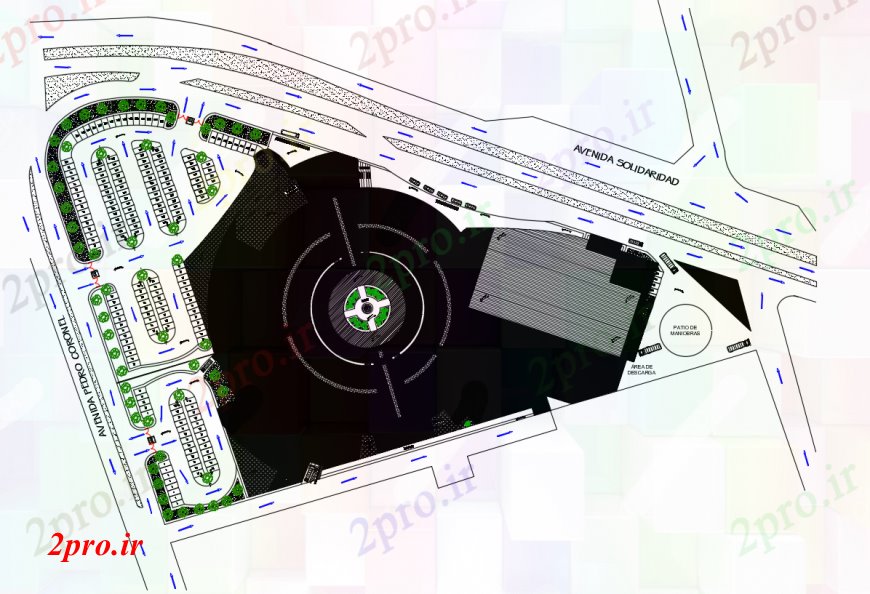 دانلود نقشه معماری معروف د طراحی از طرحی سایت خودرو 137 در 181 متر (کد100320)
