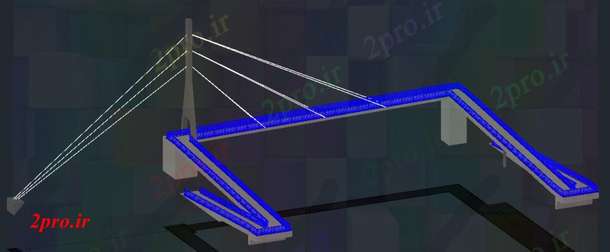 دانلود نقشه جزئیات ساخت پل طراحی  دو بعدی   پل خودکار  کابلی (کد100334)