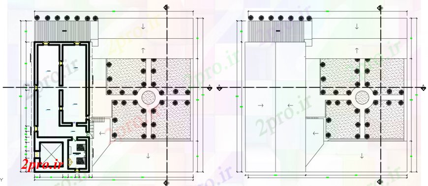 دانلود نقشه مسکونی ، ویلایی ، آپارتمان د طراحی از سطح زمین خودرو 34 در 35Quality1 متر (کد100344)