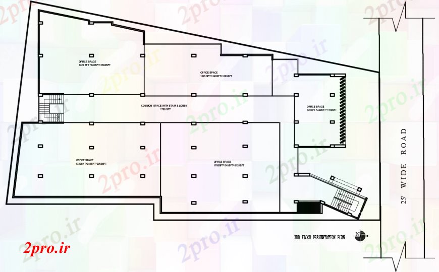 دانلود نقشه تئاتر چند منظوره - سینما - سالن کنفرانس - سالن همایشد رسم از طبقه سوم خودرو 9 در 17Quality2 متر (کد100368)