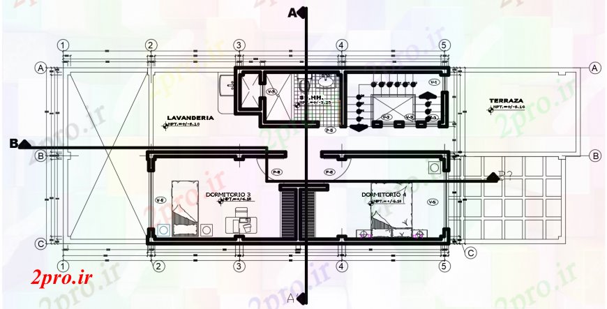 دانلود نقشه مسکونی  ، ویلایی ، آپارتمان  د  طراحی از سطح سوم   خودرو (کد100378)