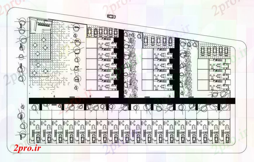 دانلود نقشه مسکونی ، ویلایی ، آپارتمان چند خانواده یک کلنی مسکن طرحی سایت طرح 6 در 12 متر (کد100391)