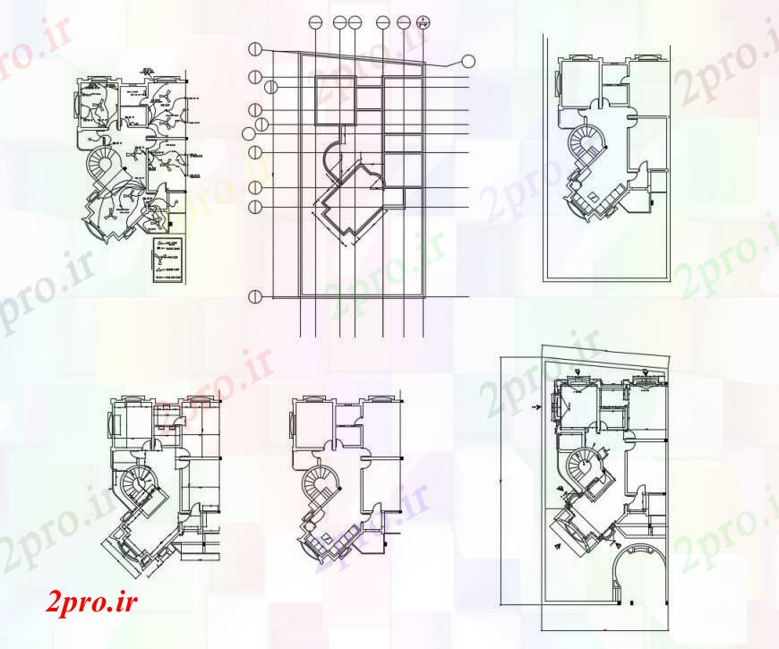 دانلود نقشه طراحی جزئیات ساختار خانه های چند فریم کف طرحی  ساختار طراحی جزئیات (کد100421)