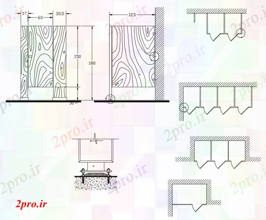 دانلود نقشه جزئیات ساخت و ساز  د طراحی دیوار سطح پیچیده در تابلوهای   خودرو (کد100506)