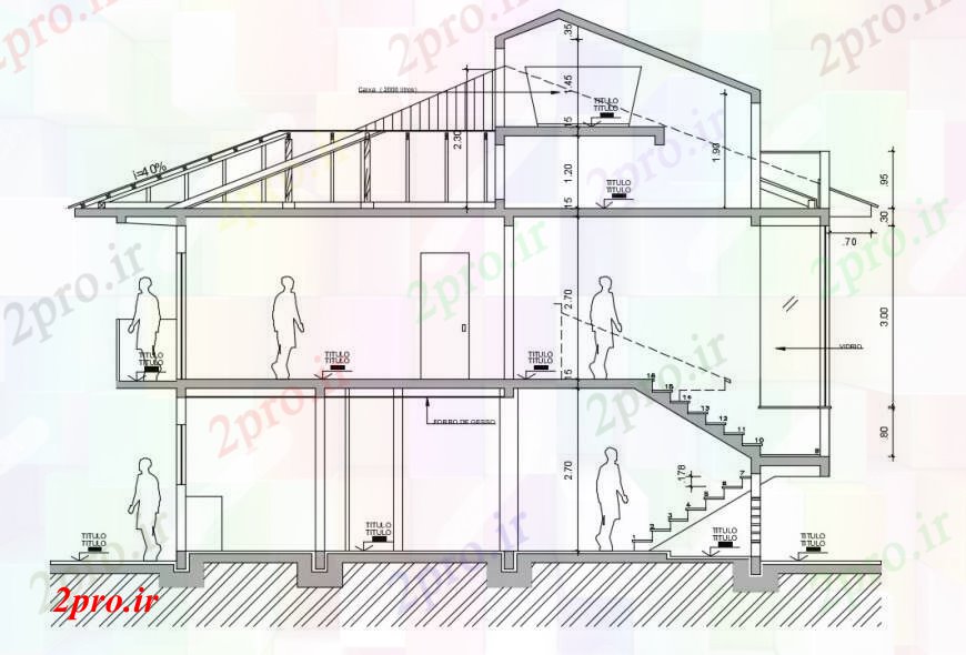 دانلود نقشه مسکونی  ، ویلایی ، آپارتمان   طراحی مقطعی جزئیات از خانه  دو بعدی   (کد100551)