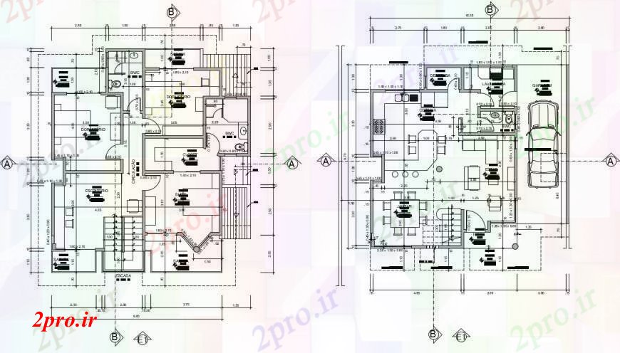 دانلود نقشه مسکونی  ، ویلایی ، آپارتمان  طرحی چیدمان مسکن ویلا  دو بعدی    اتوکد (کد100555)