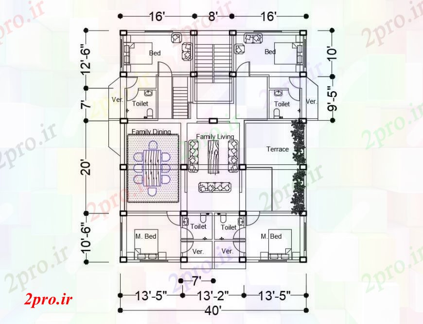 دانلود نقشه مسکونی  ، ویلایی ، آپارتمان  طرحی چیدمان خانه جزئیات نقشه ها (کد100587)