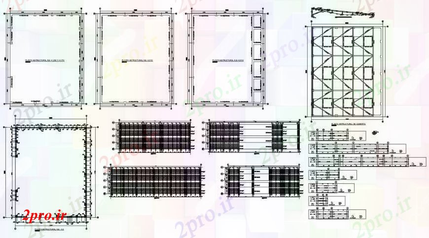 دانلود نقشه طراحی جزئیات ساختار پوشش سقف، برنامه پرتو و ساختار سازنده جزئیات طراحی   (کد100606)