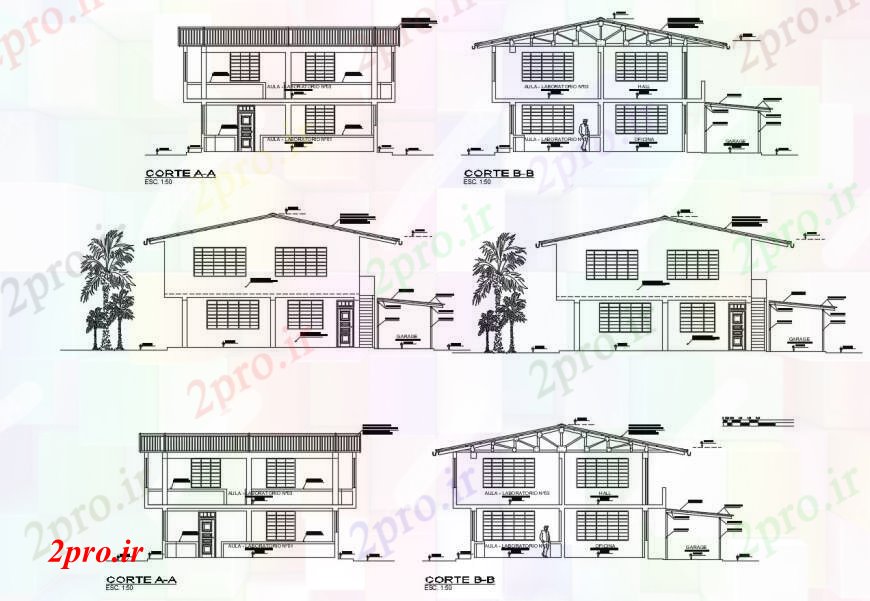 دانلود نقشه بیمارستان - درمانگاه - کلینیک تلقیح آزمایشگاهی شهری تمام نما و بخش طرفه جزئیات 8 در 18 متر (کد100658)