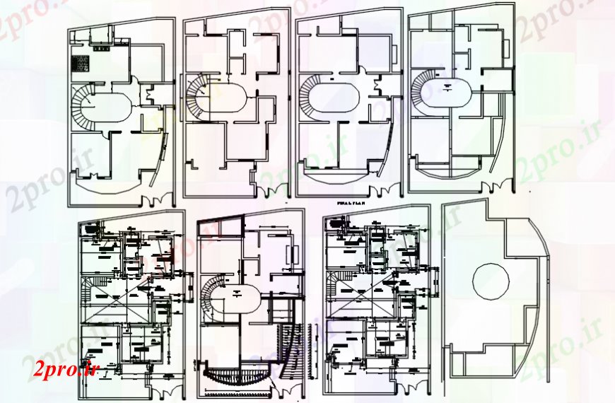 دانلود نقشه مسکونی  ، ویلایی ، آپارتمان  محل اقامت جزئیات ساخت و ساز  (کد100684)