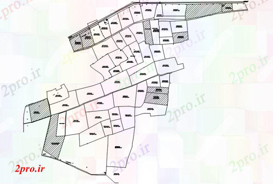 دانلود نقشه جزئیات جاده سازی جاده برنامه بالای صفحه  مقطعی (کد100698)