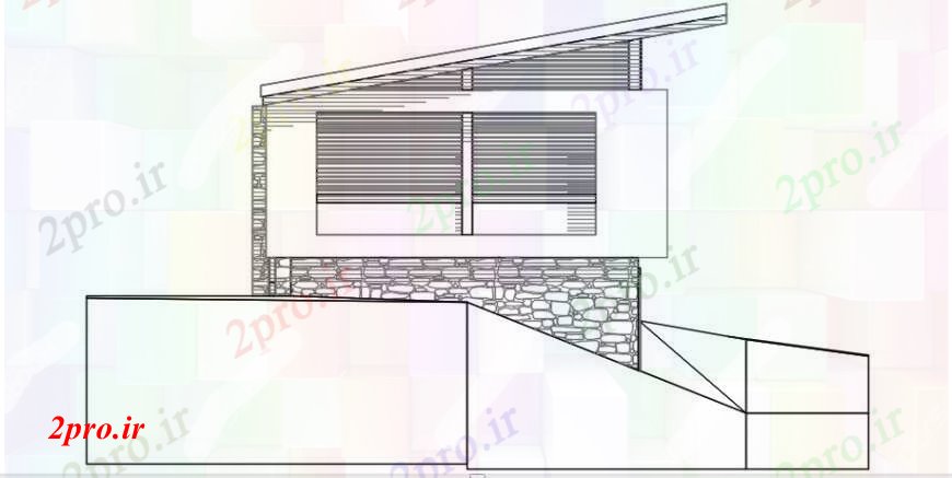 دانلود نقشه مسکونی  ، ویلایی ، آپارتمان  د  رسم نما سمت ر   خودرو (کد100710)