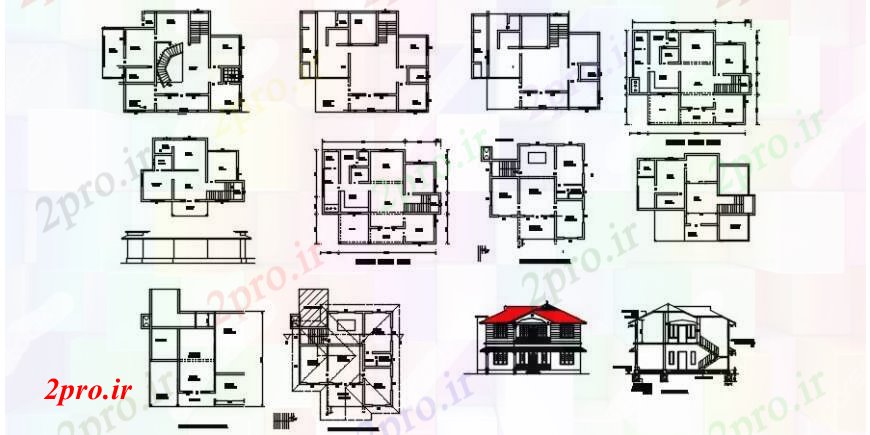 دانلود نقشه مسکونی  ، ویلایی ، آپارتمان  طراحی د از خانه دفتر طرحی   خودرو (کد100737)