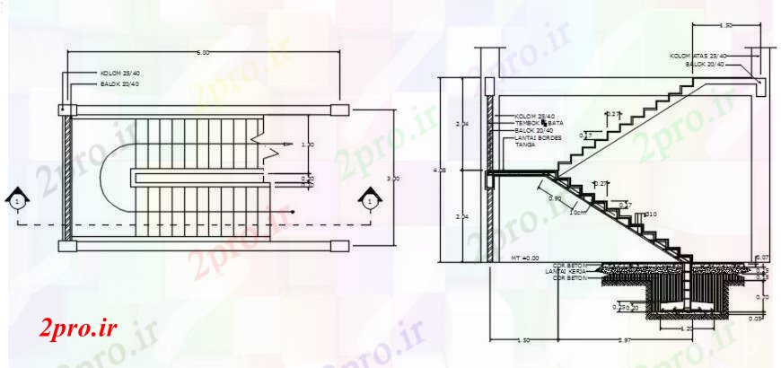 دانلود نقشه جزئیات پله و راه پله   د  رسم نما پله طراحی   خودرو (کد100754)