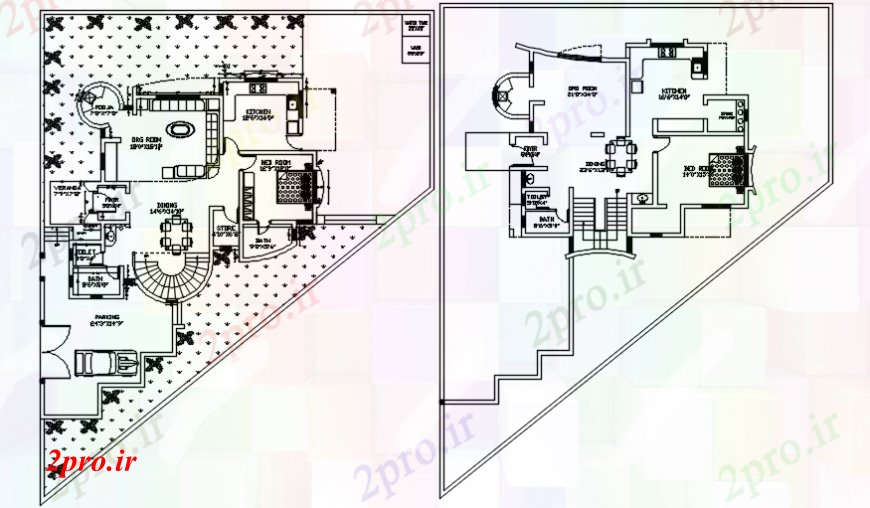 دانلود نقشه مسکونی  ، ویلایی ، آپارتمان  طراحی معماری با جزئیات مبلمان   (کد100782)