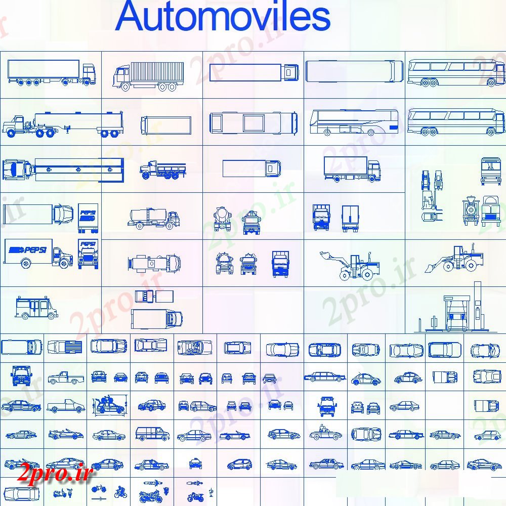 دانلود نقشه بلوک های حمل و نقل جزئیات  طراحی های یک کامیون پر، ماشین، دوچرخه سواری (کد100784)