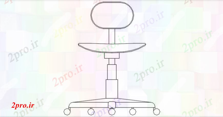 دانلود نقشه میز و صندلی  طراحی جزئیات از نمای جلو از صندلی بدهید (کد100856)
