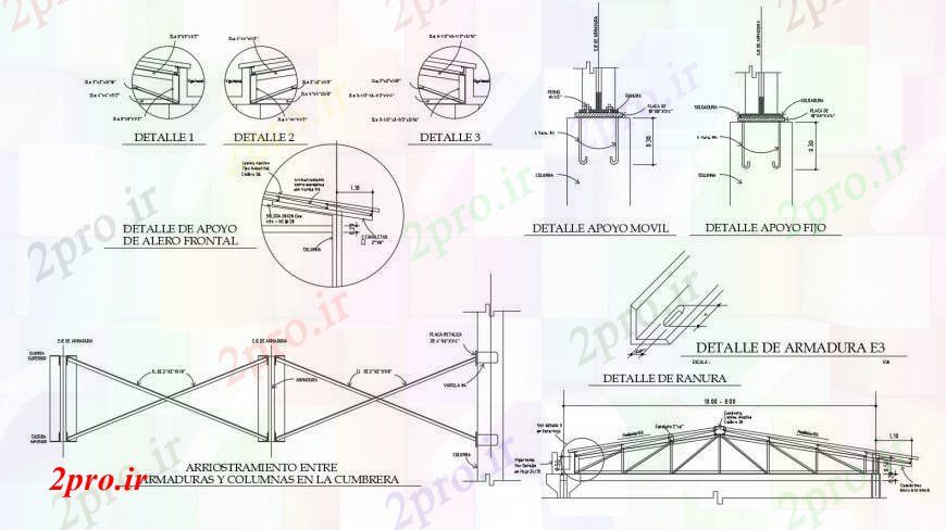 دانلود نقشه طراحی جزئیات ساختار بخش سقف فلزی، طرحی و ساختار طراحی جزئیات  سازنده (کد100940)