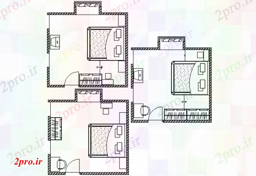 دانلود نقشه حمام مستر اتاق خواب بالا داخلی  جزئیات (کد100942)