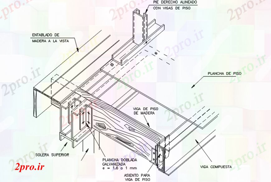 دانلود نقشه قالب اسکلت فلزی  سقف قاب سازه های فلزی سازنده جزئیات طراحی   (کد100969)