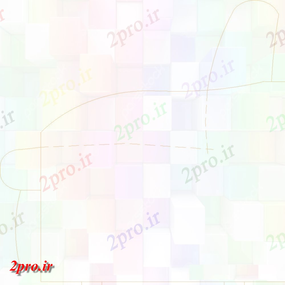 دانلود نقشه بلوک مبلمان  طراحی جزئیات یک نمای جانبی یک مبل نفره (کد100977)