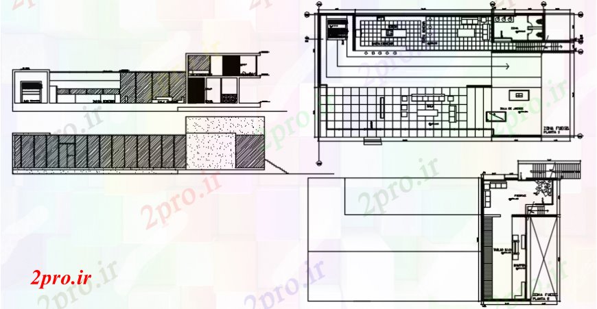 دانلود نقشه مسکونی ، ویلایی ، آپارتمان ساحل طرحی جلو خانه و نما عقب و کف طراحی جزئیات 14 در 24 متر (کد101011)