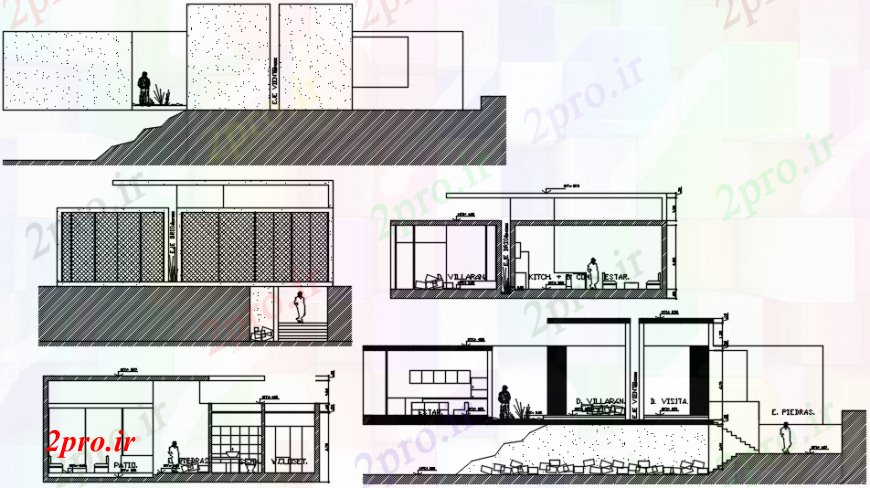 دانلود نقشه مسکونی  ، ویلایی ، آپارتمان  خانه ساحل تمام نما و بخش طرفه خودکار  (کد101012)