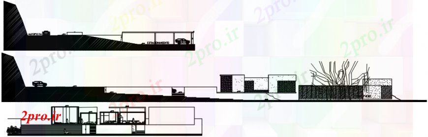 دانلود نقشه مسکونی ، ویلایی ، آپارتمان همه نما و بخش جزئیات طرفه از ساحل خانه 14 در 24 متر (کد101020)