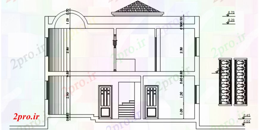 دانلود نقشه مسکونی  ، ویلایی ، آپارتمان  اصلی جزئیات طراحی مقطعی از تجملات ویلا  (کد101051)