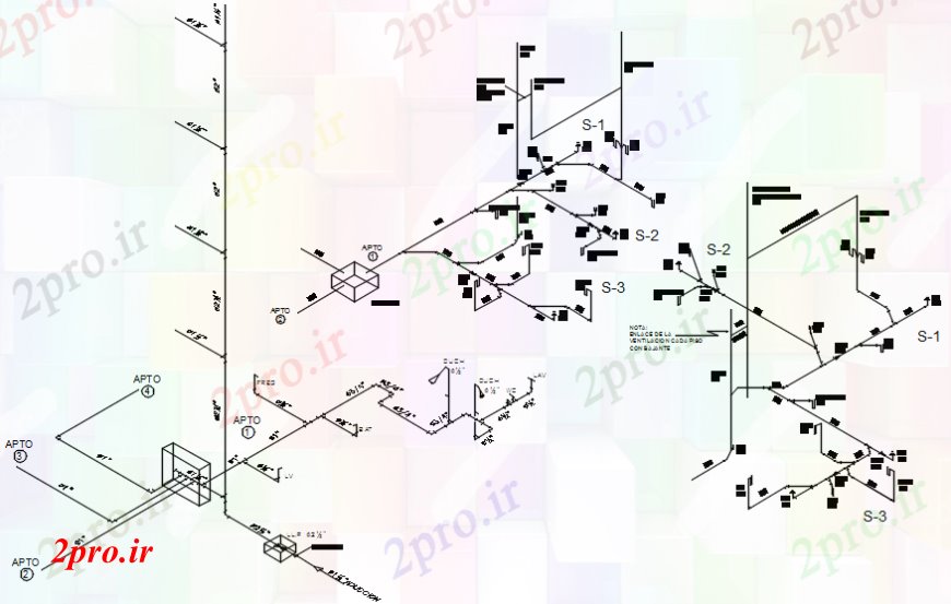 دانلود نقشه جزئیات لوله کشی سیستم نمودار و ساختار لوله کشی جزئیات هیدرولیک برای بهداشتی (کد101065)