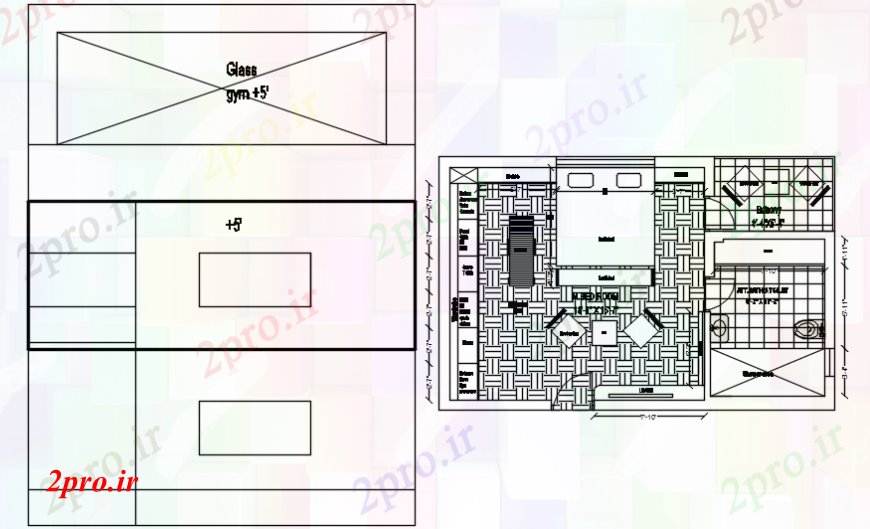 دانلود نقشه حمام مستر اتاق خواب طراحی داخلی  جزئیات بالا (کد101080)