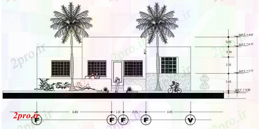 دانلود نقشه مسکونی  ، ویلایی ، آپارتمان    طراحی نما جزئیات از خانه طرحی  (کد101117)