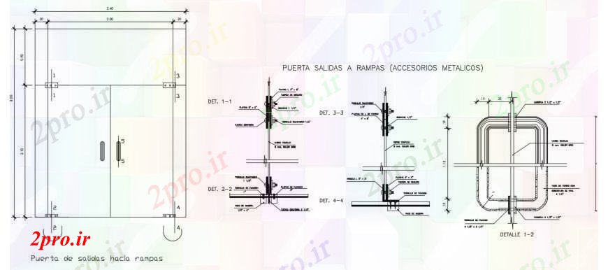 دانلود نقشه جزئیات طراحی در و پنجره  نقشه های  از بلوک درب  دو بعدی   (کد101132)