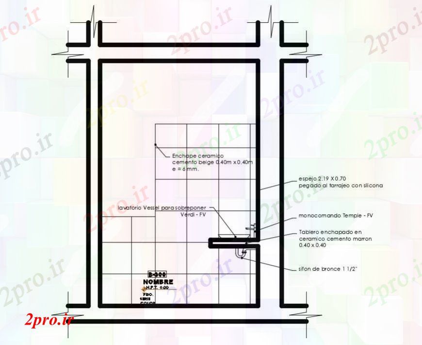 دانلود نقشه بلوک های بهداشتی طراحی طراحی سینک ظرفشویی بهداشتی 20 در 39 متر (کد101141)