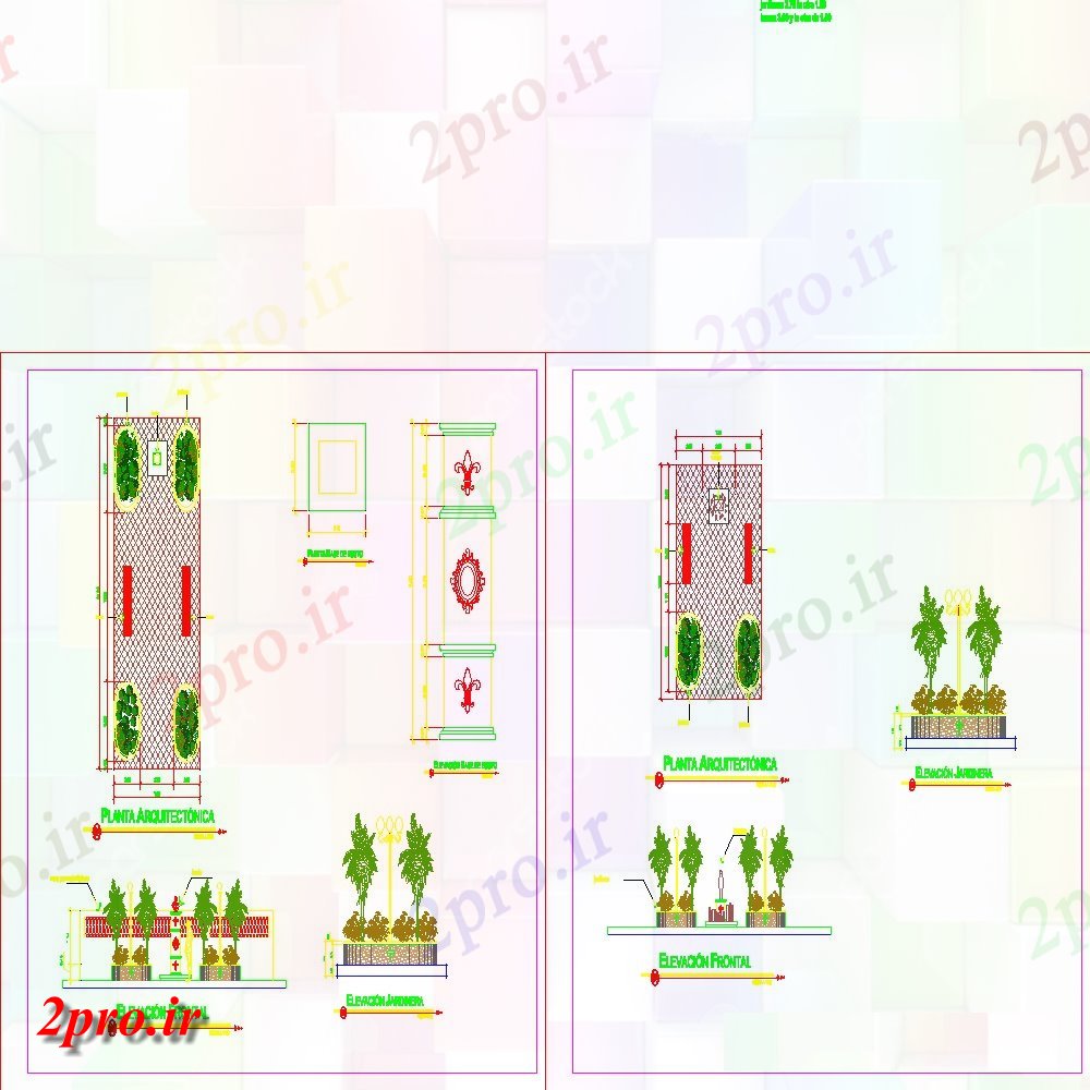 دانلود نقشه جزئیات ساخت و ساز طراحی  از ترکیب جزئیات دیوار مرزی aito  (کد101150)