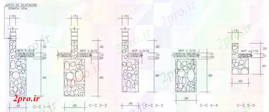 دانلود نقشه جزئیات پله و راه پله   طراحی های  جزئیات از سنگ و سنگ تراشی بتن (کد101157)