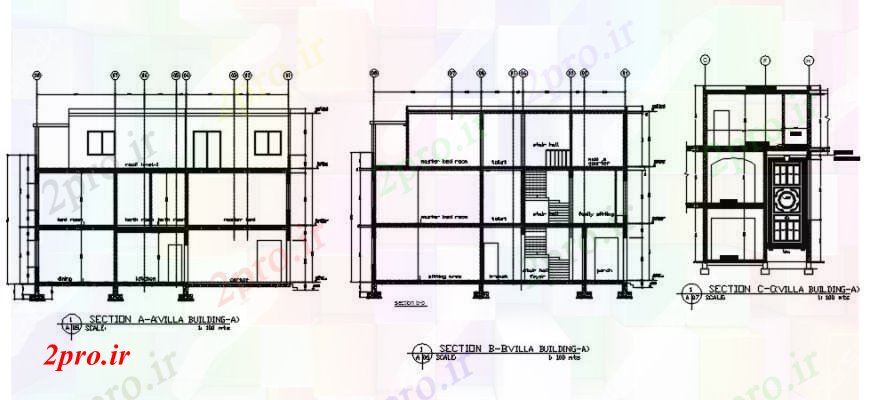 دانلود نقشه مسکونی  ، ویلایی ، آپارتمان    طراحی مقطعی جزئیات آپارتمان   مسکن  (کد101177)