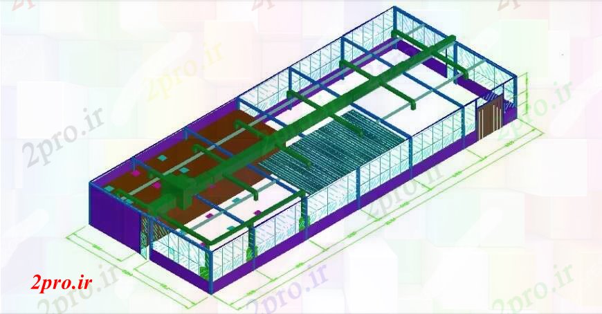 دانلود نقشه کارخانه صنعتی  ، کارگاه جزئیات  طراحی های نمای بالای صنعت (کد101232)