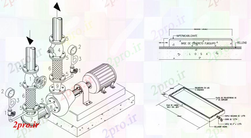 دانلود نقشه جزئیات ساخت و ساز د  ترسیم پیچ هیدرا جزئیات   خودرو (کد101264)