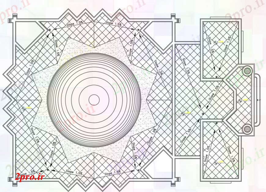 دانلود نقشه مسکونی ، ویلایی ، آپارتمان د طراحی از طرحی سقف خودرو 15 در 22 متر (کد101271)