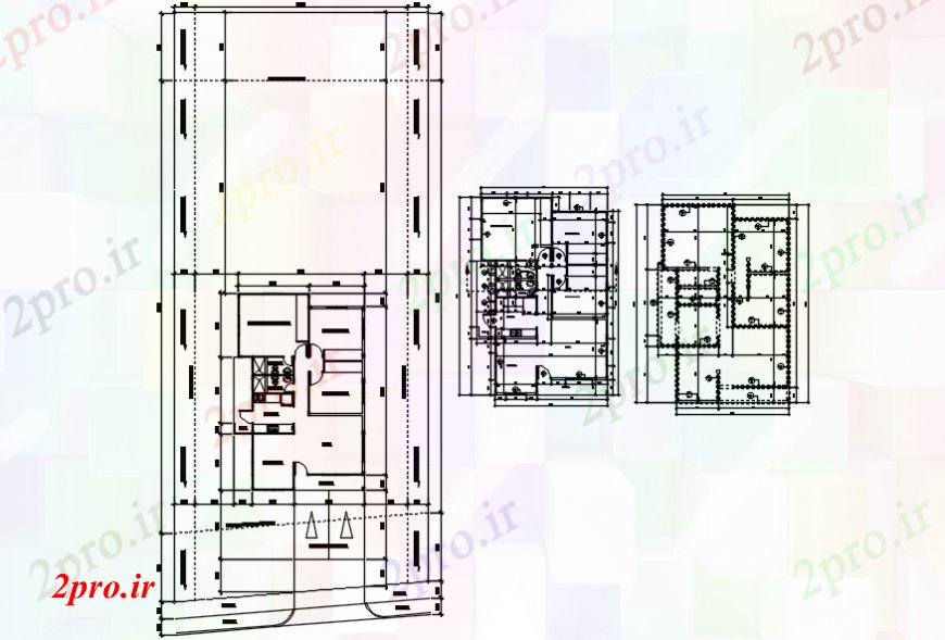 دانلود نقشه مسکونی ، ویلایی ، آپارتمان طبقه خانه جدا طرحی پایه و اساس و ساختار جزئیات 9 در 14 متر (کد101347)